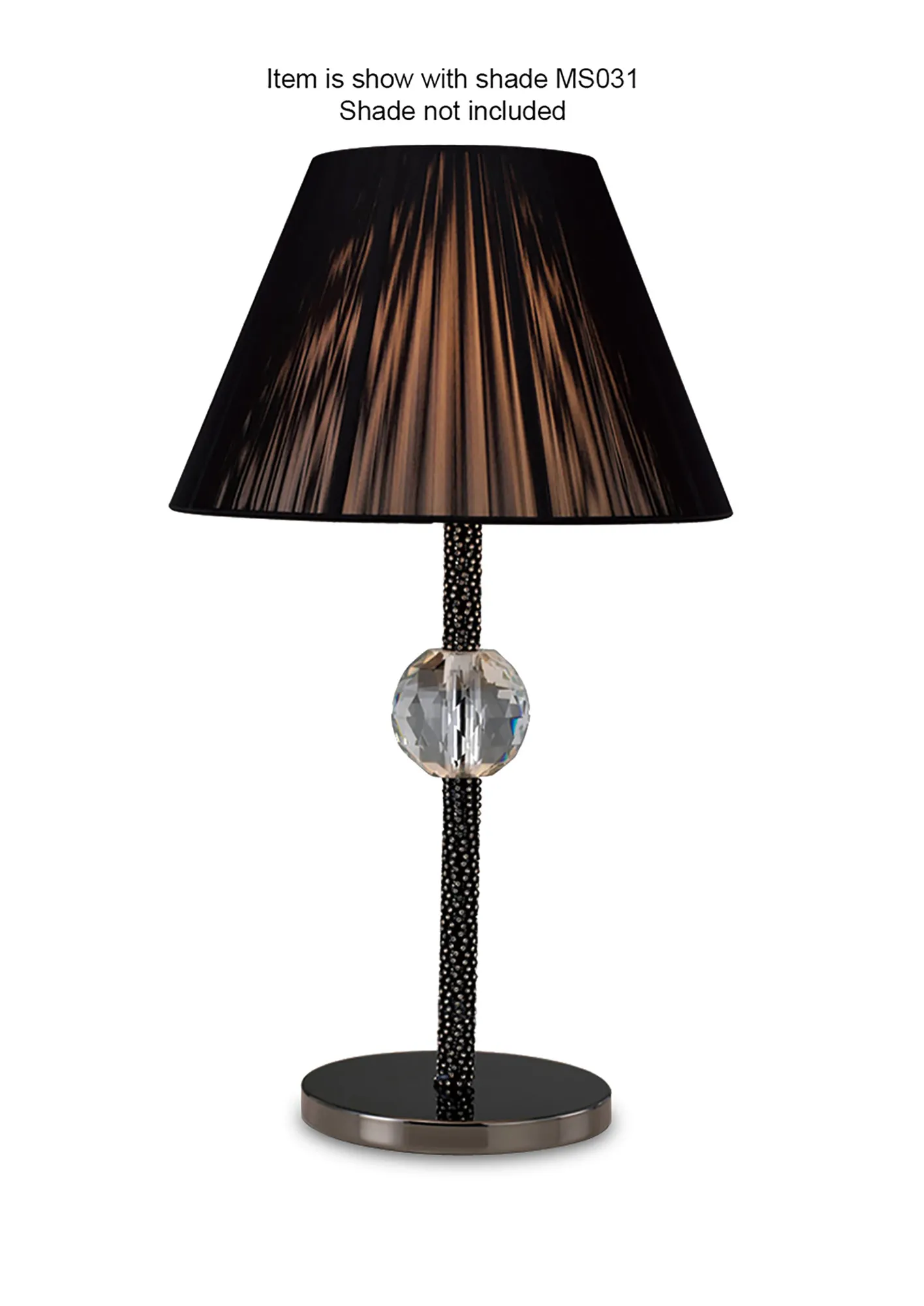 Elena Black Chrome Crystal Table Lamps Diyas Base Only Lamps